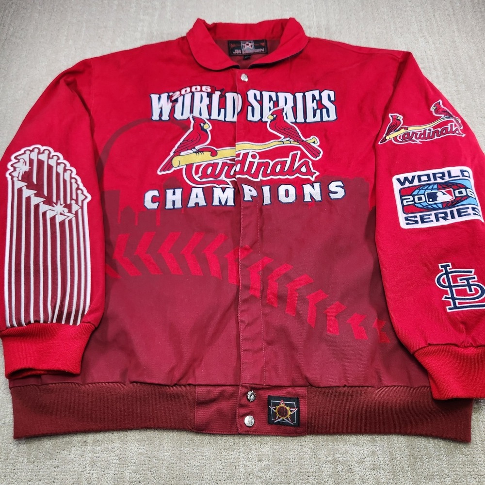 Vintage St Louis Cardinals‎ Jacket Men 4XL Jeff Hamilton World Series Y2K AOP